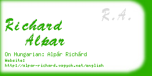 richard alpar business card